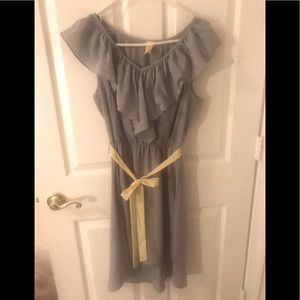 Grey and yellow cocktail dress